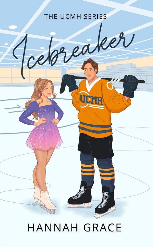Book cover of 'Icetbreaker' featuring a hockey player and skater with UCMH branding.