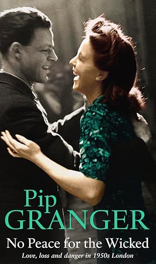 Book cover of 'No Peace for the Wicked' by Pip Granger featuring a couple embracing.