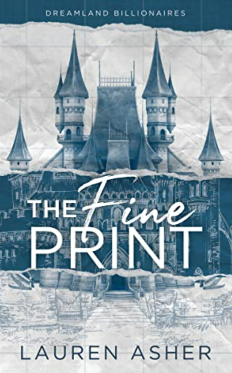 Book cover of 'The Fine Print' by Lauren Asher featuring a castle illustration.