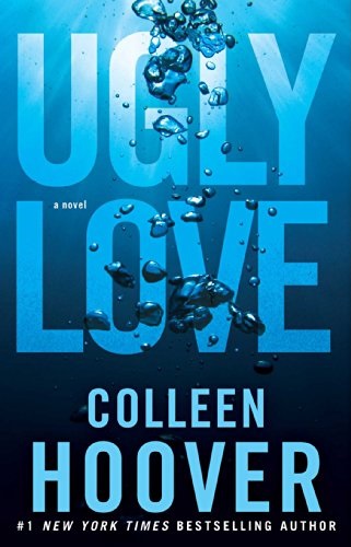 Book cover of 'Ugly Love' by Colleen Hoover with blue water droplets on a dark blue background.